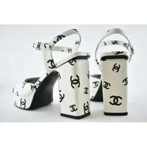 CHANEL | Shoes | Chanel 22s White Black Lambskin Cc Logo
